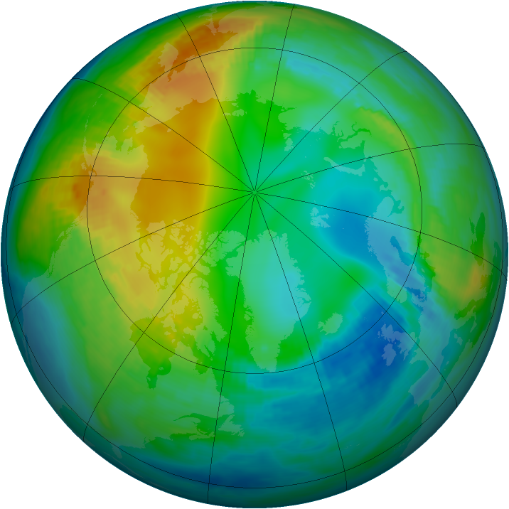 Arctic ozone map for 16 November 1981